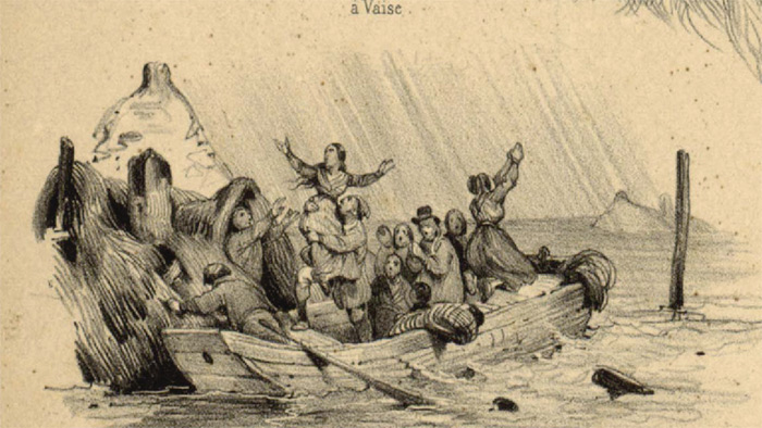 Crue de la Saône de novembre 1840 - gravure : Victor Adam