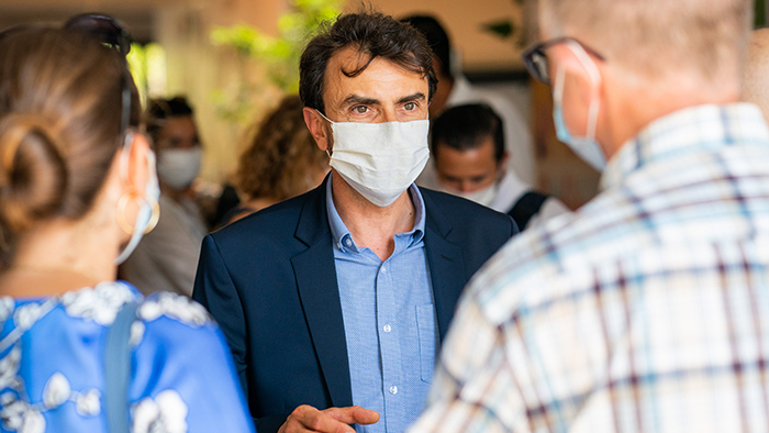 Visite de Grégory Doucet à la Duchère le 31 juillet 2020