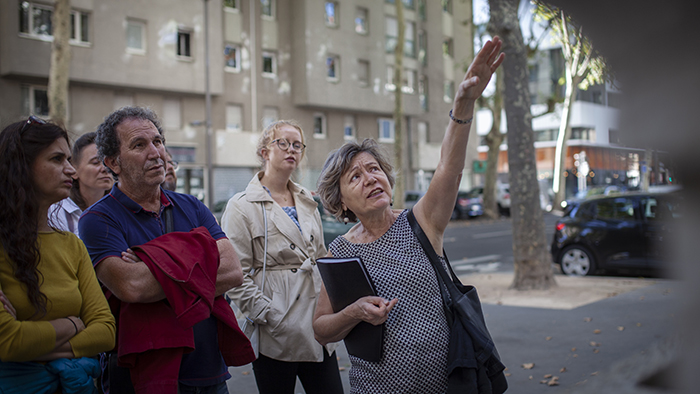 Pendant un parcours urbain