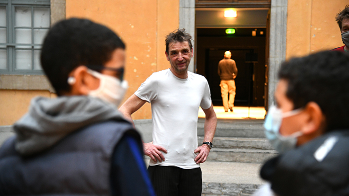 Echange avec les enfants après le parcours Vignette