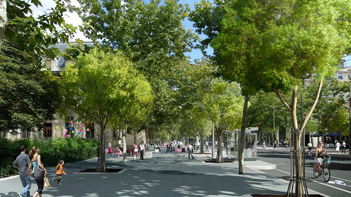 Les trottoirs du boulevard de la Croix-Rousse libérés - maquette Vignette