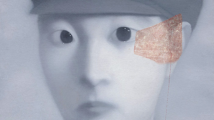 Zhang Xiaogang, Sans Titre (série Big Family), 2002 Lithographie  Collection Jacques et Jacqueline Caton (détail)