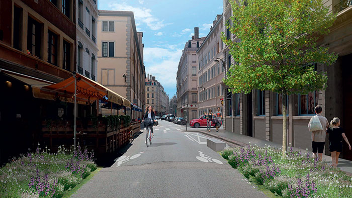 Exemple d'aménagement futur de la rue du Garet.