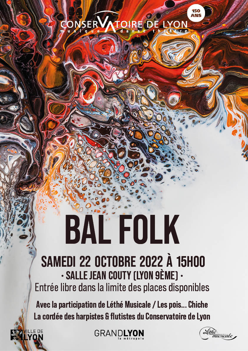 Affiche du Bal folk du 22 octobre salle Jean Couty