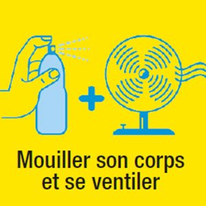 Canicule : Mouiller son corps et se ventiler