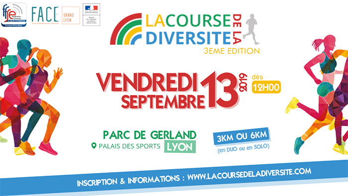 Coureurs multicolores Affiche de la Course de la Diversité