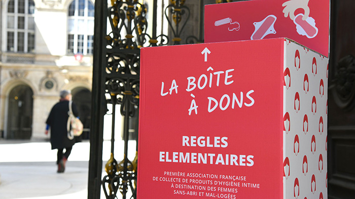 Boîte à dons protections hygiéniques