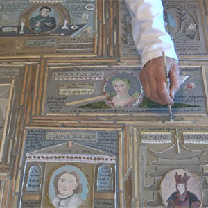 "Les femmes des siècles passés" (détail), Marie Morel, 1535cm x 116cm, 5 panneaux, 2015 à 2017.