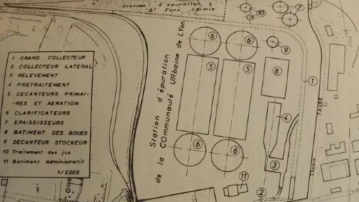 Plan de la station d’épuration de Saint-Fons