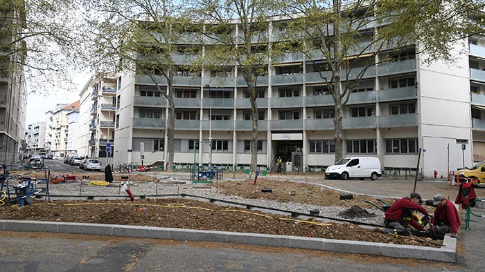 Les travaux en cours place Danton