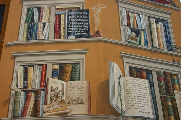 Fresque "La bibliothèque de la cité"