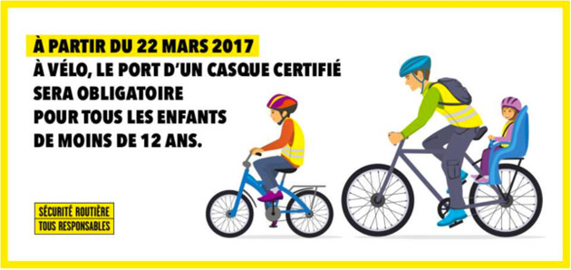 Le casque vélo obligatoire pour les enfants de moins de 12 ans Vignette
