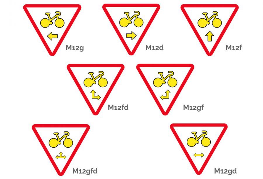 Les différents types de panneaux M12 pour cyclistes