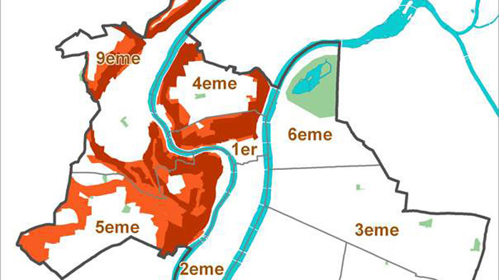 carte des secteurs exposés