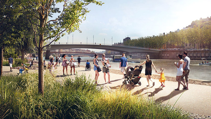 Maquette des futures rives de Saône