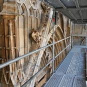  La façade de l'église Saint-Bonaventure (2e) en travaux jusqu'au 1er trimestre 2023